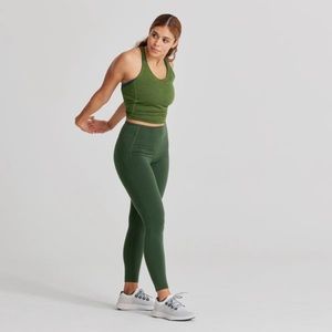 Allbirds Womens Natural Legging Green 7/8 full length high rise Leggings XL